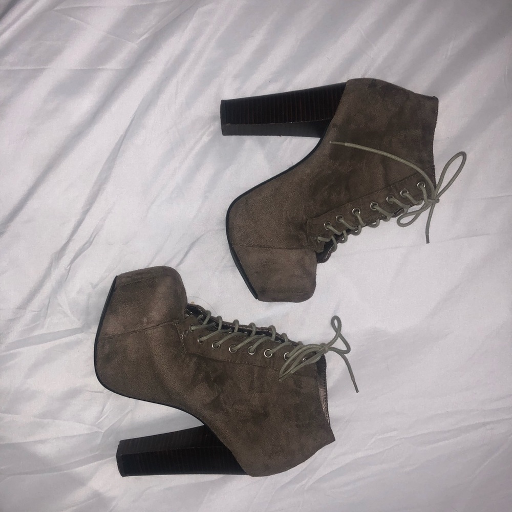 Taupe Platform Booties